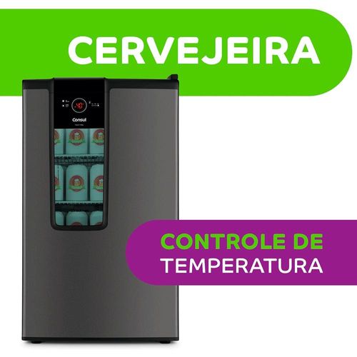 Cervejeira Consul CZD12AT com Display na Porta e Controle de Temperatura Titanium - 82L 110V