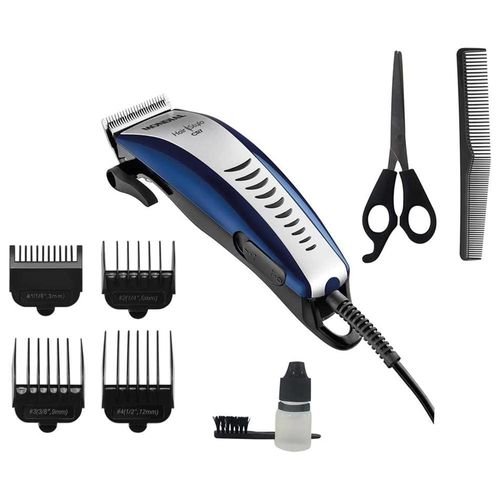 Máquina de Cortar Cabelo Mondial Hair Stylo CR-07 4 pentes - Azul/Prata 110v