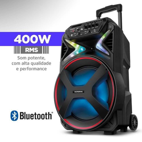 Caixa Amplificada Mondial CM-400 com Bluetooth, USB e Rádio FM - 400W