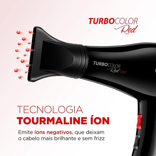 Secador de Cabelos Mondial Turbo Color Red SC-41 com Tourmaline Íon 1900W 110v