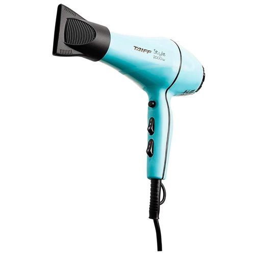 Kit Secador de Cabelos Style Motor AC Profissional 2000W - Azul + Chapinha | Prancha Style 210°C Azul Tiffany Taiff 110v