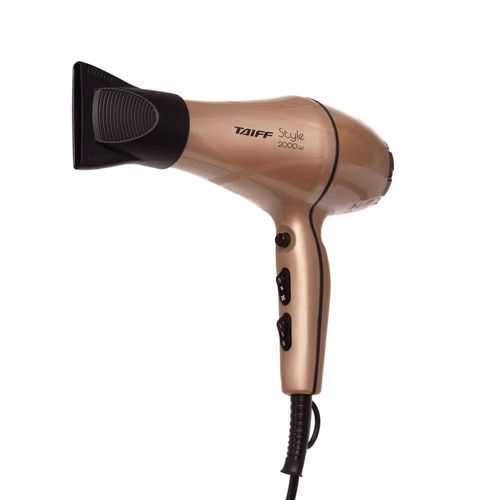 Secador de Cabelos Taiff Style Motor AC Profissional 2000W - Cobre + Chapinha | Prancha 210°C - Preto 110V