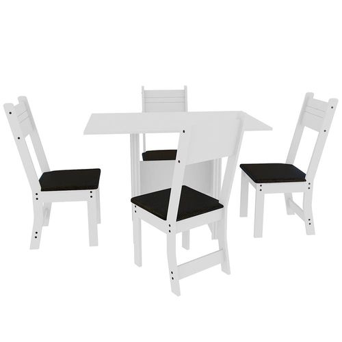 Mesa de Jantar com 4 Cadeiras Indekes Pequi Branco