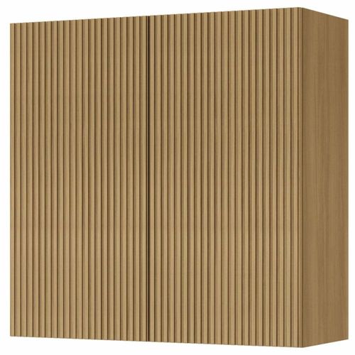 Armário Aéreo Nesher Rainha em MDF 15mm com 2 Portas e 1 Prateleira - 80cm de largura Nature