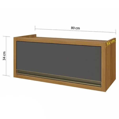 Armário de Geladeira Nesher Baronesa 1 Porta 1 Prateleira – 80cm Freijo/Grafite