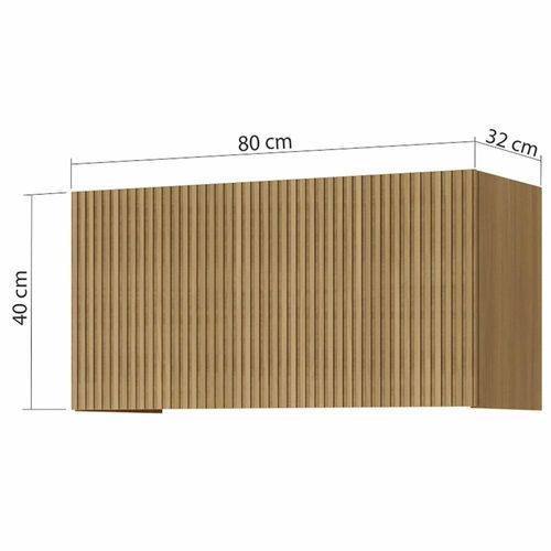 Armário de Geladeira Nesher Rainha em MDF 15mm com 1 Porta e 1 Prateleira - 80cm de largura Nature