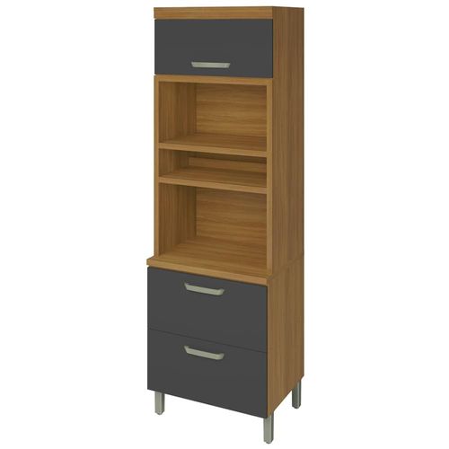 Paneleiro Nesher Princesa 2 Portas 1 Gaveta – 70cm Freijo/Grafite
