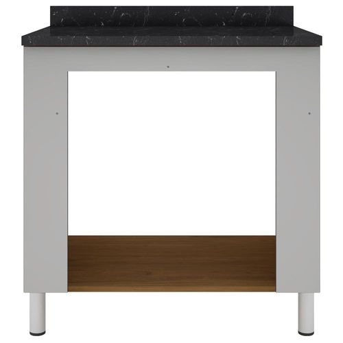 Balcão para Forno e Cooktop Bartira Rubi com 4 Bocas - 80,1cm de largura Grapia Platinum