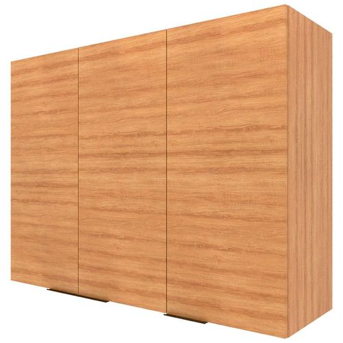 Armário Aéreo Bartira Cristal MDP 15mm com 3 Portas e 3 Prateleiras - 120cm de largura Lâmina Mel