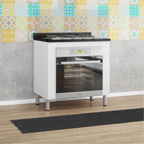 Balcão para Forno e Cooktop Bartira Rubi com 4 Bocas - 80,1cm de largura Branco