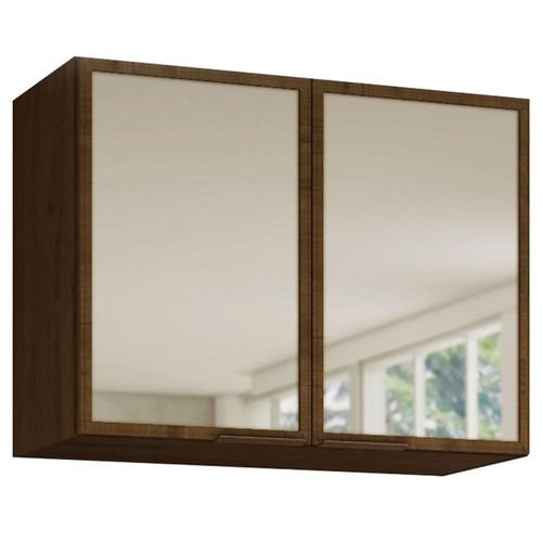 Armário Aéreo Bartira Rubi com 2 Portas de Vidro e 1 Prateleira - 80,1cm de largura Grapia