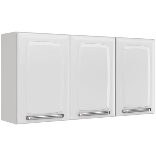 Armário Aéreo Triplo Itatiaia Luce com 3 Portas e 2 Prateleiras - 105cm de largura Branco