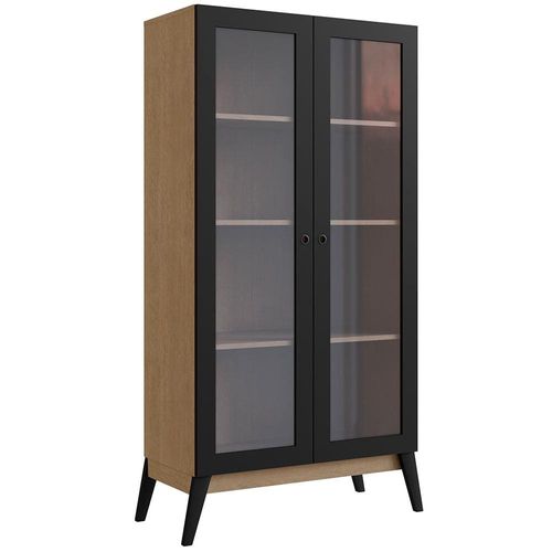 Cristaleira Genialflex Jamaica com 2 Portas com Vidro e 3 Prateleiras - 86,5cm de largura Preto