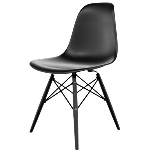 Cadeira de Jantar SeatCo Eames PP DSW com Pés Palito Preto