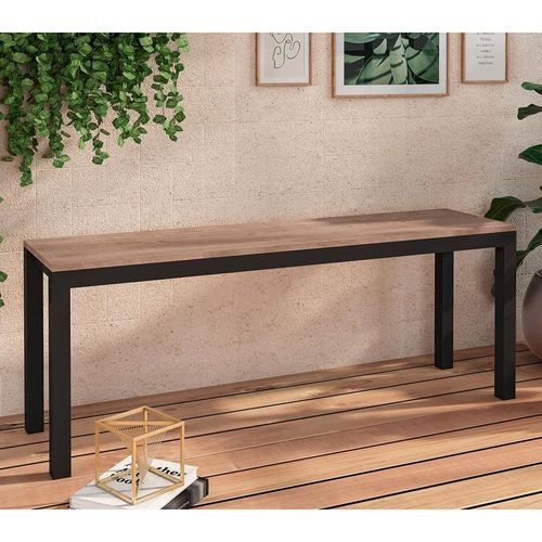 Banco para Mesa de Jantar Fabone Conceito 126 cm – Preto / Nogueira