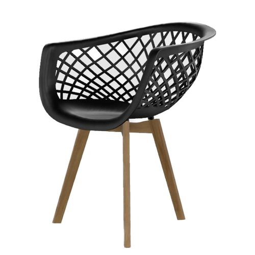 Cadeira de Jantar Web Wood Seat&Co com pés em Madeira Preto