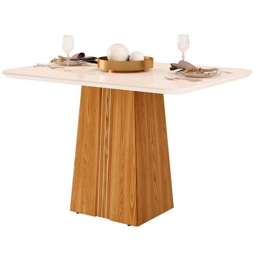 Mesa de Jantar DJ Móveis Raquel - 79,6 x 120 x 90cm Ginger/Off White