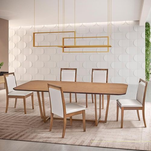 Mesa de Jantar Herval Califórnia 75x220x110 cm – Amêndoa