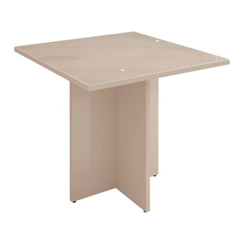 Mesa de Jantar Quadrada Casa D Paris com Tampo em MDP e Vidro 90x90 cm - Off White