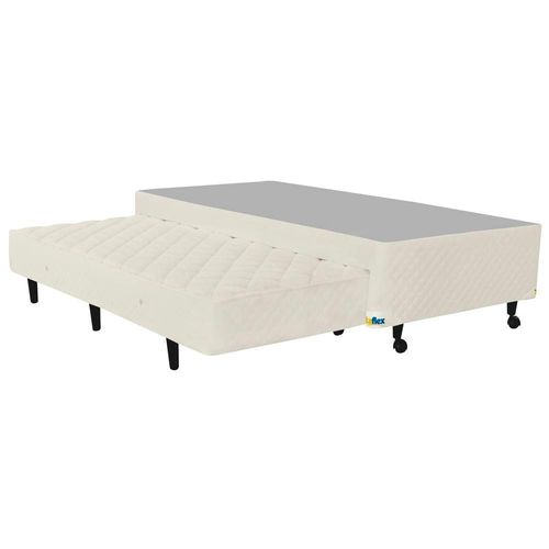 Base Box para Colchão Solteiro Itaflex Lyon com Cama Auxiliar 42x88x188 cm - Bege Bege