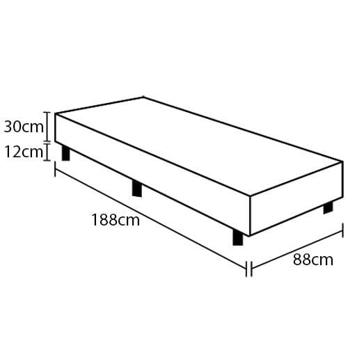 Base Box Solteiro Biflex Universal 42x88x188 cm – Preto