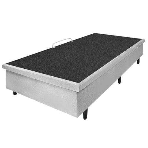 Base Box para Colchão de Solteiro MGA Lift Cotton com Baú e Pistão à Gás - 39x88x188cm Cinza