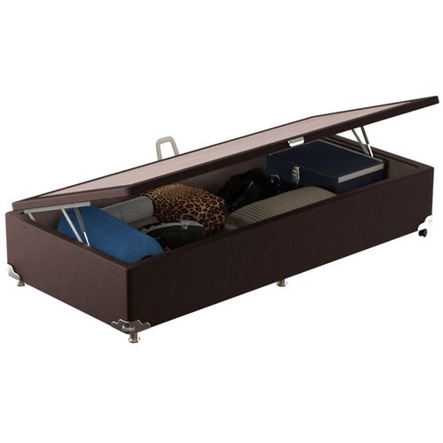 Base Box para Colchão de Solteiro Probel com Baú Universal 34x88x188cm Café