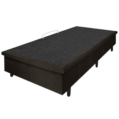 Base Box para Colchão de Solteiro MGA Lift Cotton com Baú e Pistão à Gás - 39x88x188cm Marrom