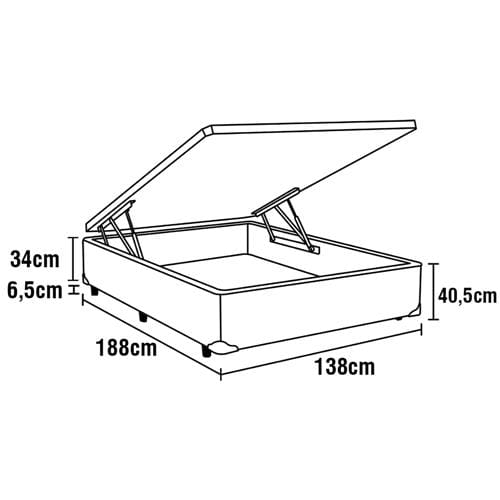 Base Box para Colchão de Casal Itaflex Universal com Baú 40,5x138x188 cm - Cappuccino