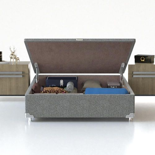 Base Box para Colchão de Casal Probel Universal com Baú 34x138x188cm Cinza