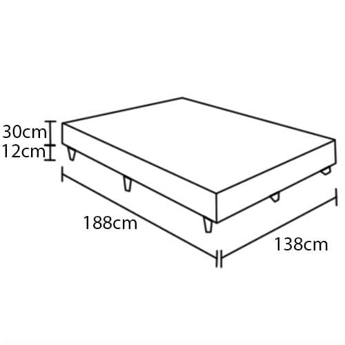 Base Box Casal Biflex Universal 42x138x188 cm – Preto