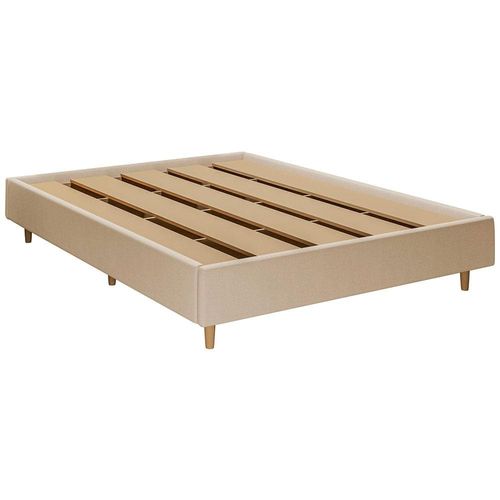 Base Sommier para Colchão de Casal Dobuê Atlanta com Revestimento em Tecido Veloplus - 155cm de largura Bege