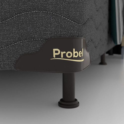 Base Box King Size Probel Village com Revestimento em Tecido Poliéster 38x193x203cm - Preto