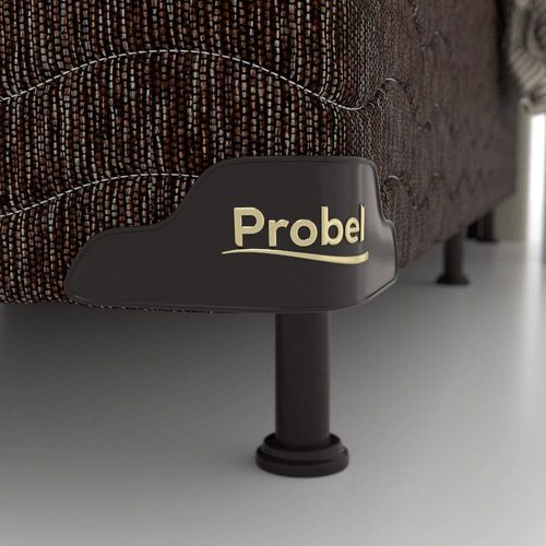 Base Box King Size Probel Century com Revestimento em Tecido Poliéster 38x193x203cm - Marrom