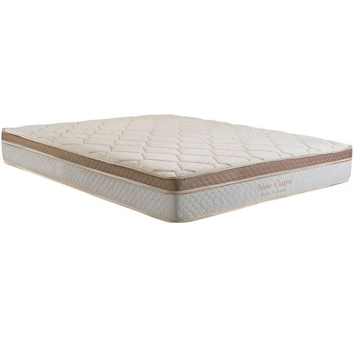 Cama Box de Casal Herval New Capri com Euro Pillow, Molas Ensacadas 54x138x188 cm - Branco/Marrom/Bege