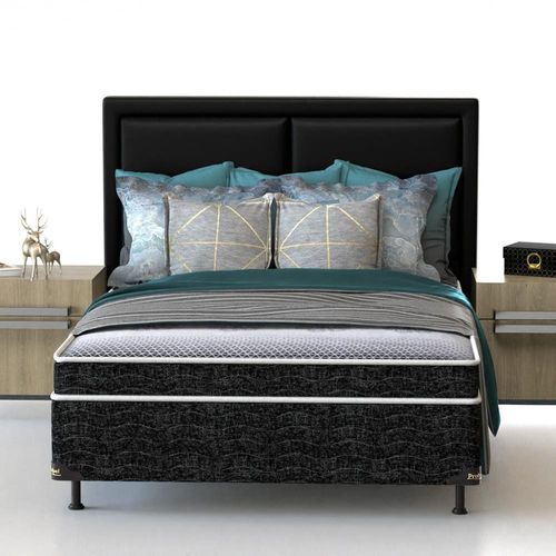 Cama Box de Casal Probel Guarda Costas Espuma D20 50x138x188cm - Branco/Preto