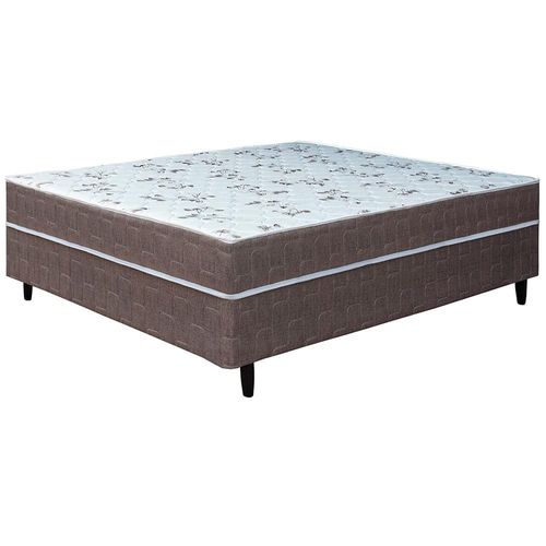Cama Box Conjugada Casal Umaflex New Florença com Molas Ensacadas 55x138x188cm - Marrom/Bege Marrom e Bege