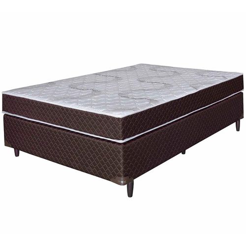 Cama Box Casal Umaflex Orleans com Molas Ensacadas 58x138x188cm - Marrom/Branco