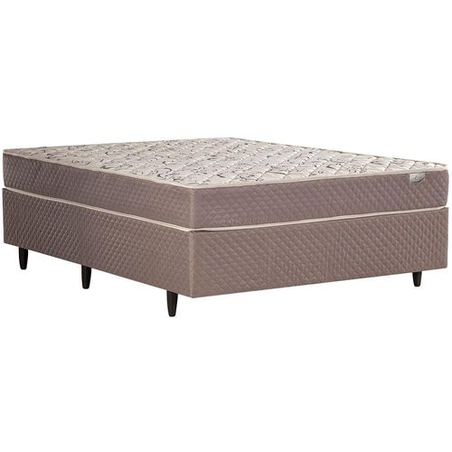 Cama Box de Casal Herval Ônix com Molas Ensacadas e Pillow Top One Side 59x138x188cm - Marrom