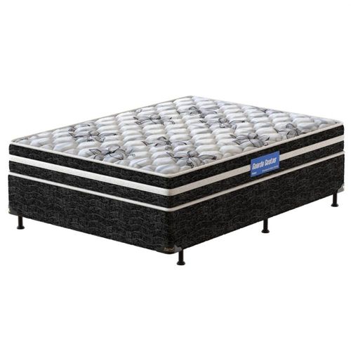 Cama Box de Casal Probel Guarda Costas Premium Extra Firme Espuma D20, 28 e 33 60x138x188cm - Branco/Preto