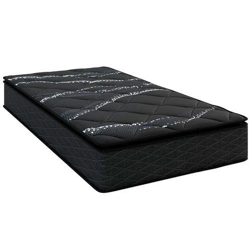 Colchão de Solteiro Umaflex New Itália Black com Molas Ensacadas, Revestimento em Jacquard e Pillow Top D26 25X88X188cm - Preto