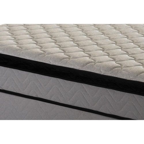 Colchão de Solteiro Hellen Titanium com Espuma D28 e Pillow Top 24x88x188cm - Cinza/Preto