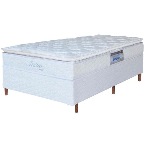 Cama Box de Solteiro Umaflex Itália com Pillow Top e Molas Ensacadas 69x88x188cm - Branco