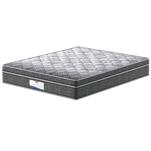 Colchão Queen Size Probel Village D28 com Molas Ensacadas e Pillow Euro 30x158x198cm - Branco/Preto