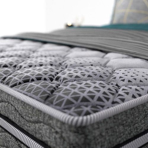 Colchão Queen Size Probel Village D28 com Molas Ensacadas e Pillow Euro 30x158x198cm - Branco/Preto