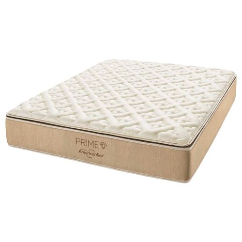 Colchão Casal AmericanFlex Prime com Pillow Top e Molas Ensacadas 34x138x188 - Bege Pérola