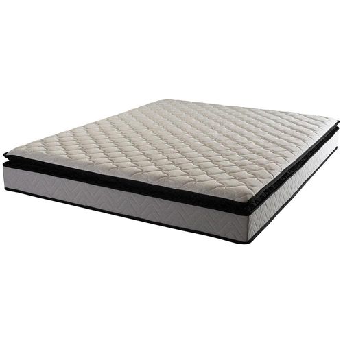 Colchão de Casal Hellen Titanium com Espuma D28 e Pillow Top 24x138x188cm - Cinza/Preto