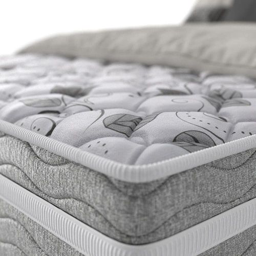 Colchão de Casal Probel Century D28 com Molas Ensacadas e Pillow Euro 32x138x188cm - Branco/Cinza