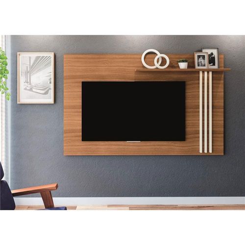 Painel Madetec Cross com 182 cm de Largura, Ideal para TV de Até 65” Cedro / Off White