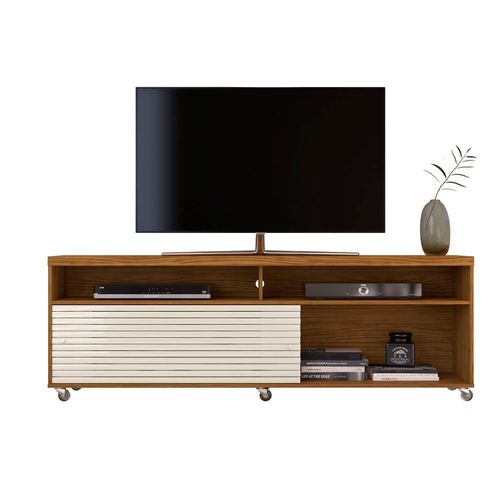 Rack Madetec Cross com 182 cm de Largura, Ideal para TV de Até 65” Cedro / Off White